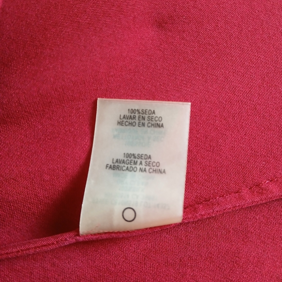 Elie Tahari Red Ruffled Long Sleeve Blouse Sz S - Picture 6 of 8